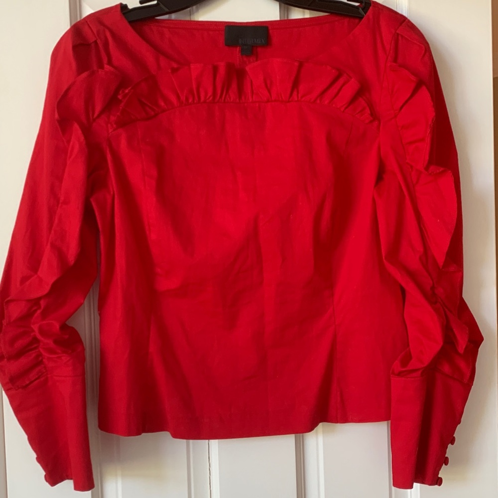 Intermix Red Top with Ruffle Details Size M